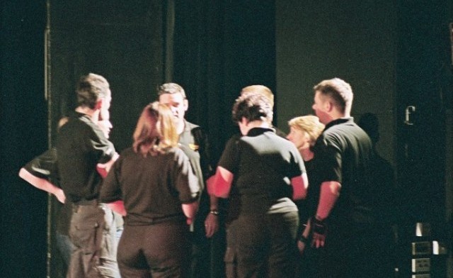 Simpol Staging in action...well, having a team talk, "hands up who wants doughnuts".