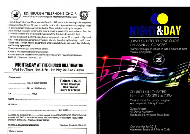 Edinburgh Telephone Choir Annual Concert 2018